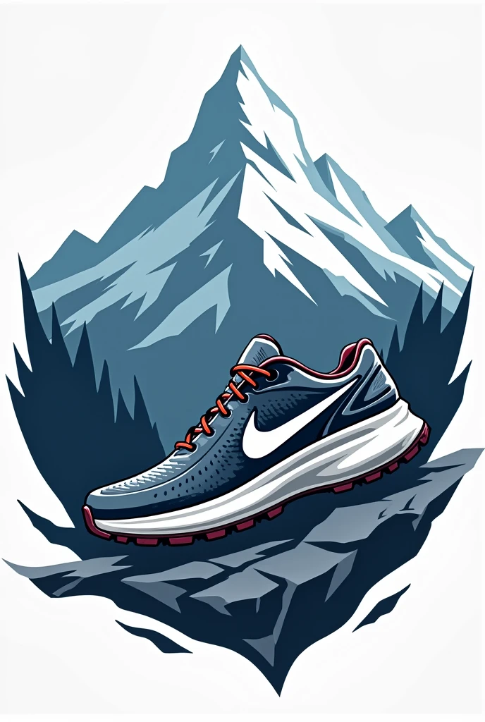 sneaker and mountain logo