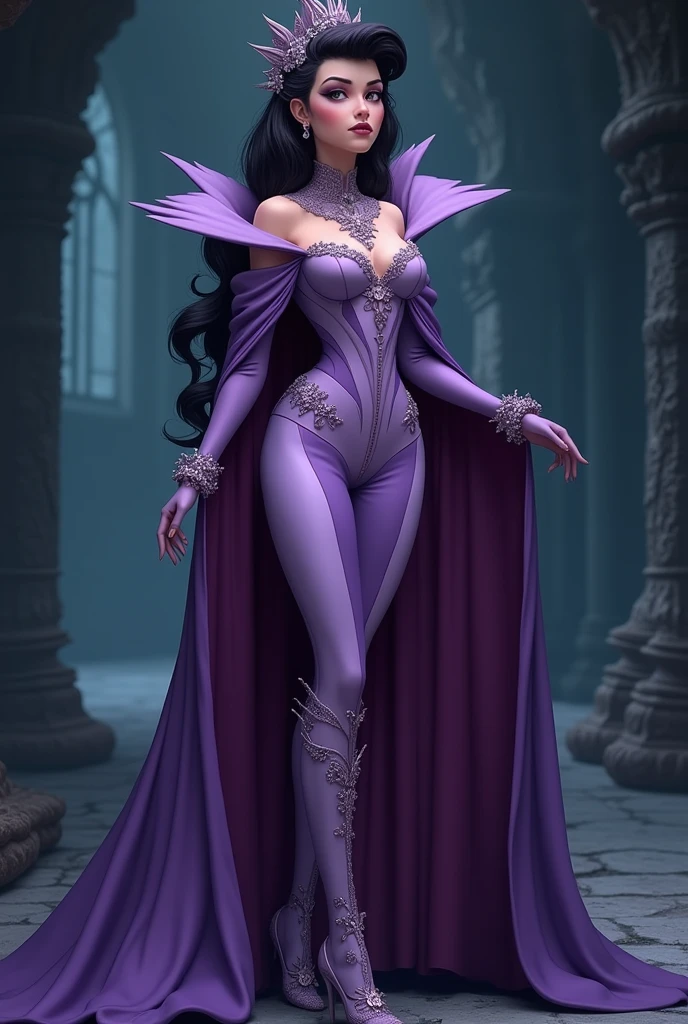 An outfit based on Vanessa the villain from The Little Mermaid, that has the combination of the colors purple and lilac