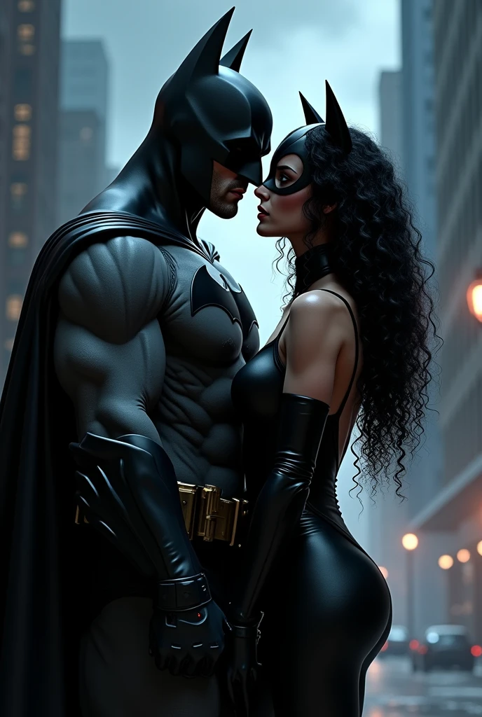 Batman and catwoman curly Black
