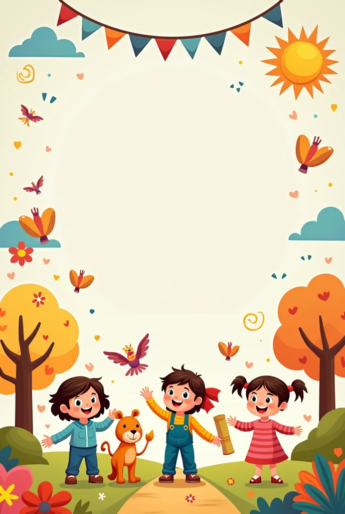 "A cover for a preschool document with pastel colors and a title in Spanish that says diagnostic activities "