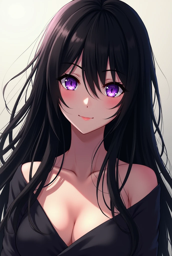 Rukia, black hair, breasts, short hair, hair between eyes, purple eyes,