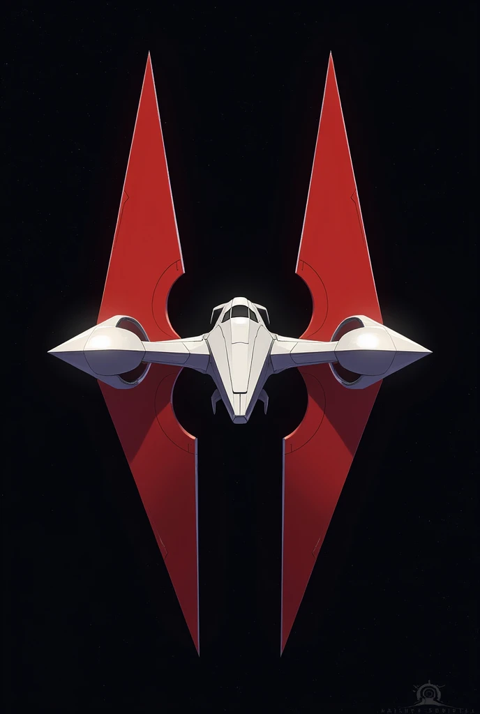 Ship with two red diamond shaped vanes