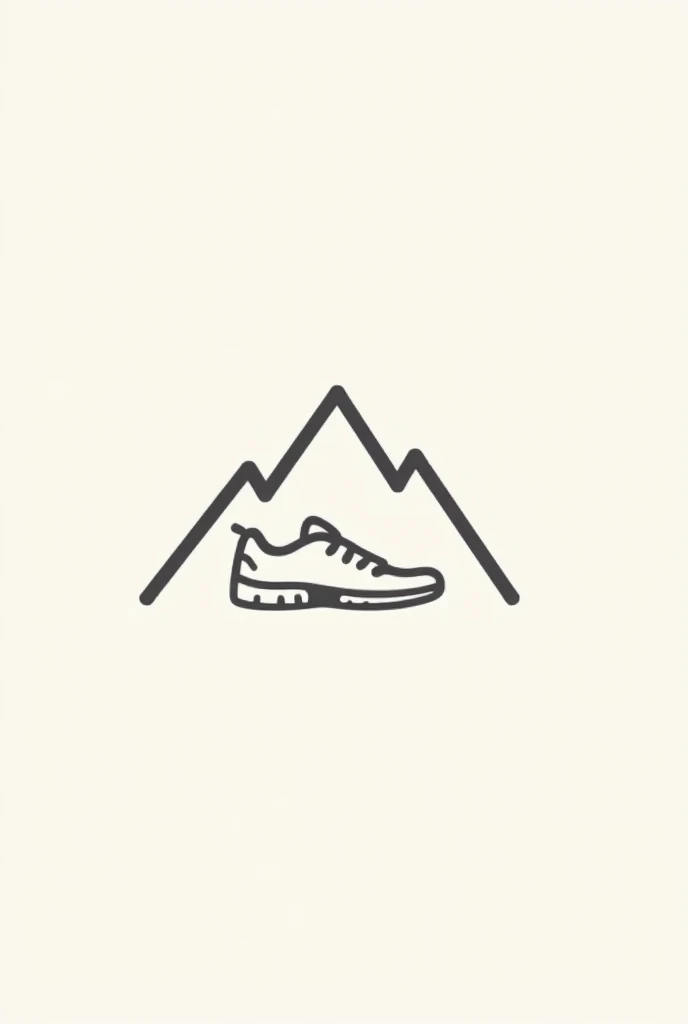sneaker and mountain logo, just the outline