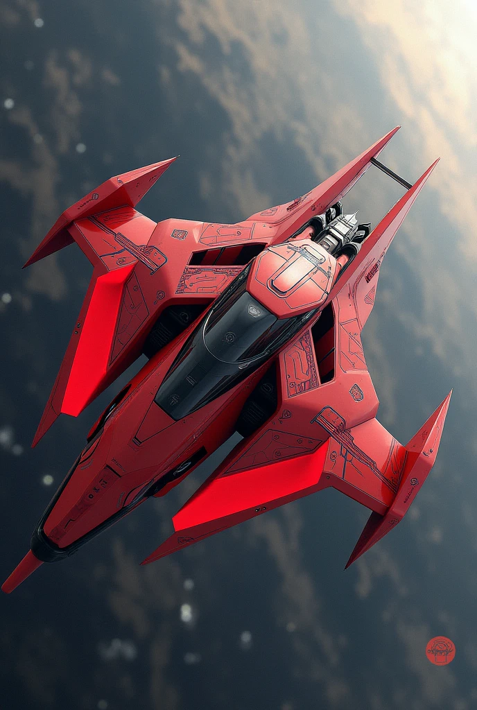 Ship with red diamond shaped vanes