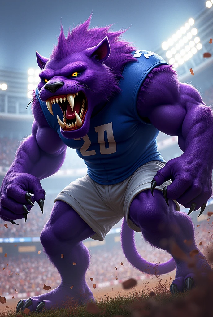 Angry purple animal written as a thug's crazy sports icon