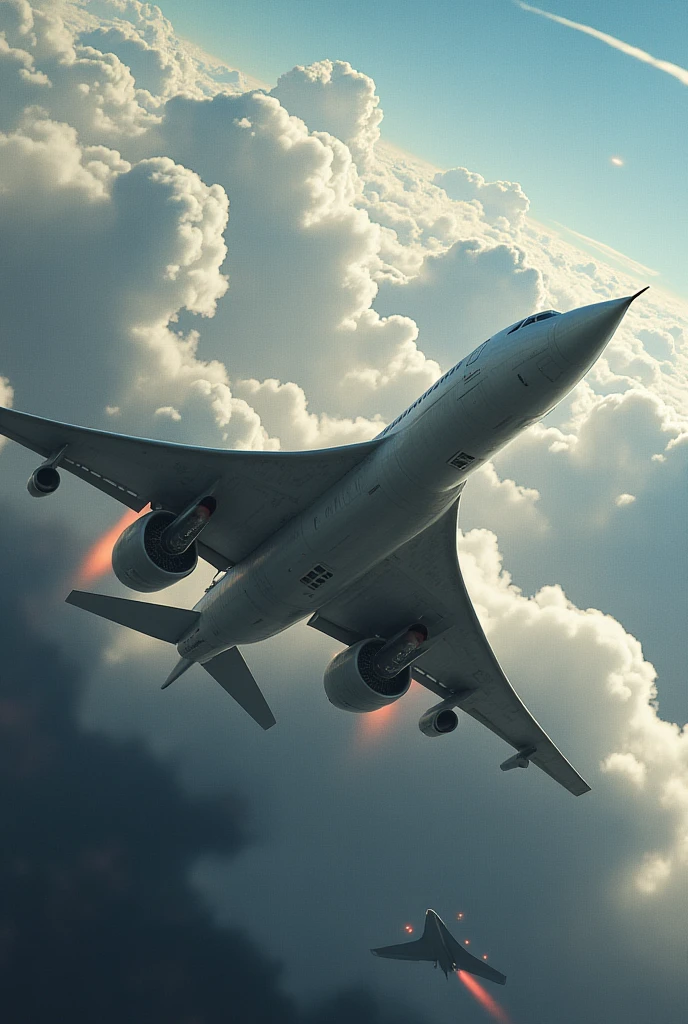 Generates a Boeing 707 about to crash on top of a Concorde