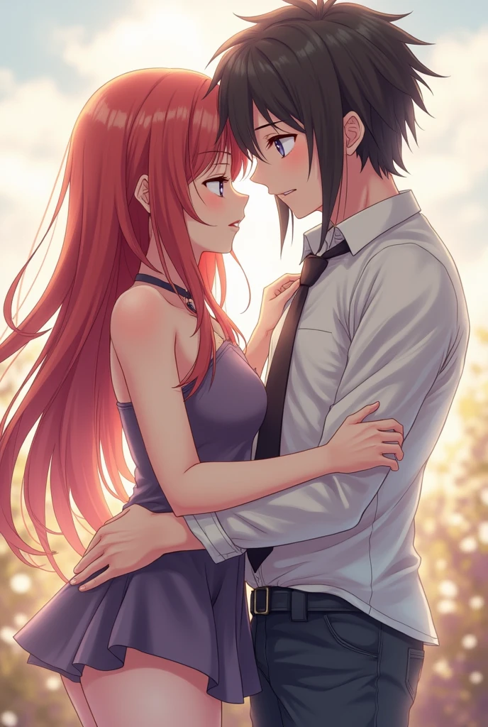 A anime girl is fuck with a boy. Girl has bis boobs