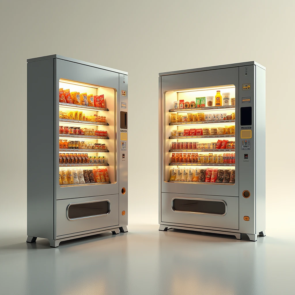 infinite snack vending machine, infinite coffee vending machine, solid background