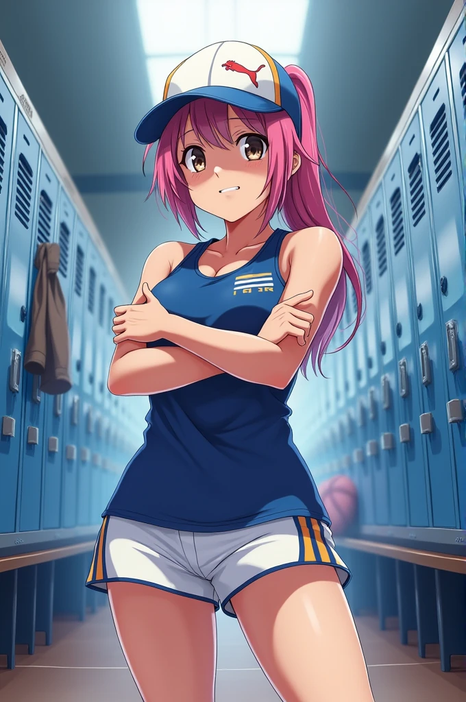 Anime sport girl in the locker room
