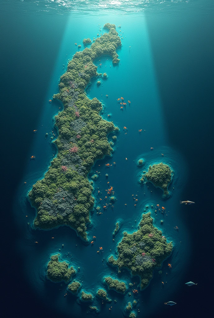 A map of the Colombian island abyss with its economic activity