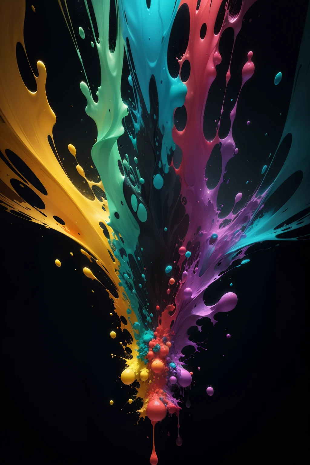 Colorful Abstract Art of Ink Forming a People, Lighting, Sub-Surface Scatterring, Glow, Award-winning Underwater Ink Art by Alberto Seveso