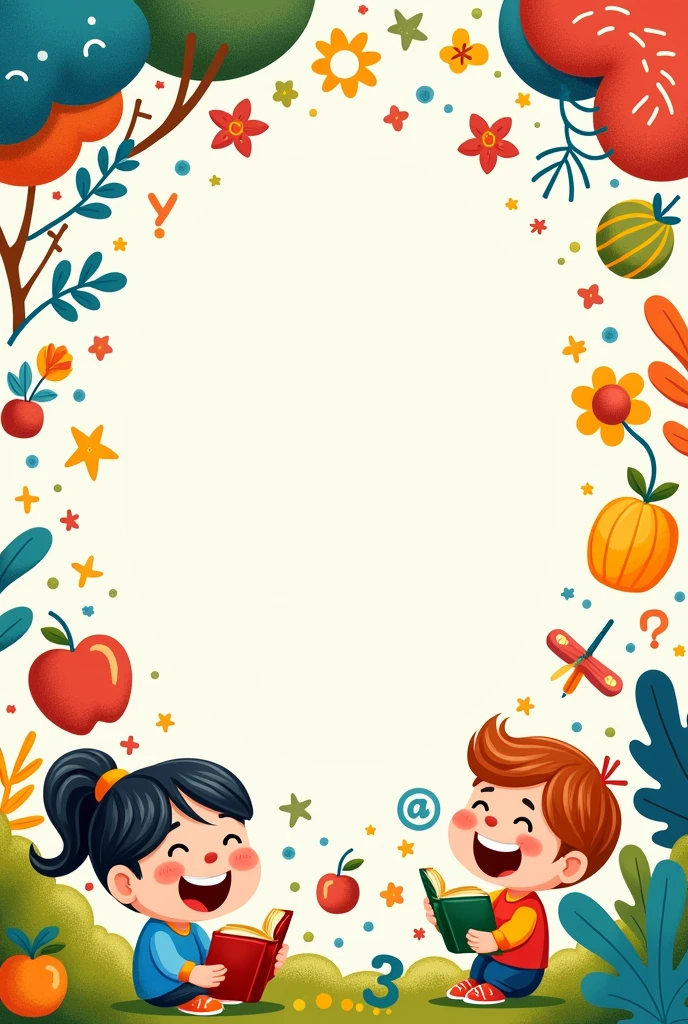 "A cover for a preschool document with graphic elements related to education "