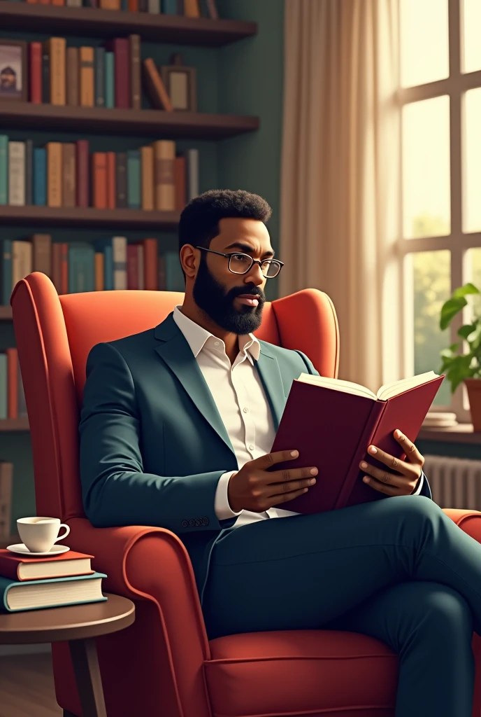 You can create an image that represents reading, hobby, fun and healthy mind.
It could be a man, black and with more books around it. 1 specific to Harlan Coben
