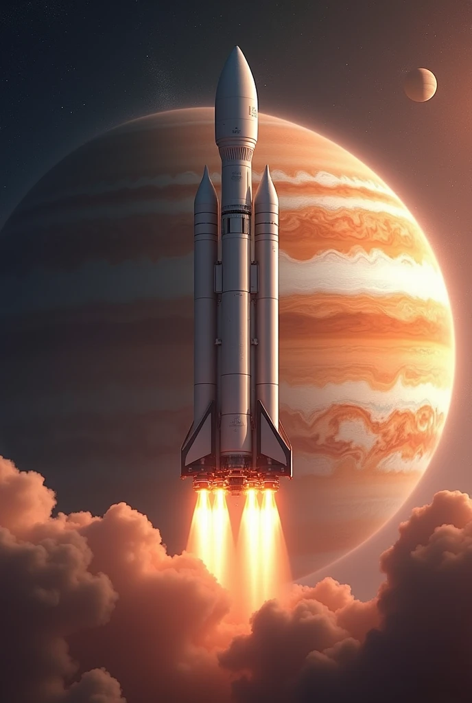 SpaceX rocket in HD near Jupiter