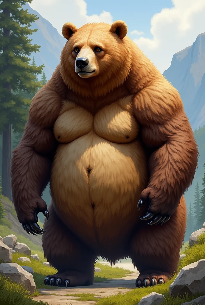 furry bear fat and a little bit muscular naked