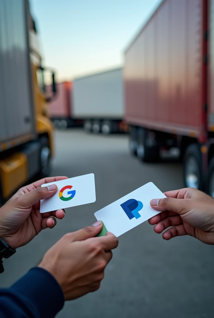 An image of Google gift card, PayPal and other payment method used to purchase or truck trailers in USA 