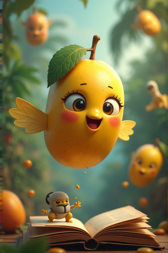 A flying mango and a skibidi from a banana and cheese game and a photo album from Thailand
