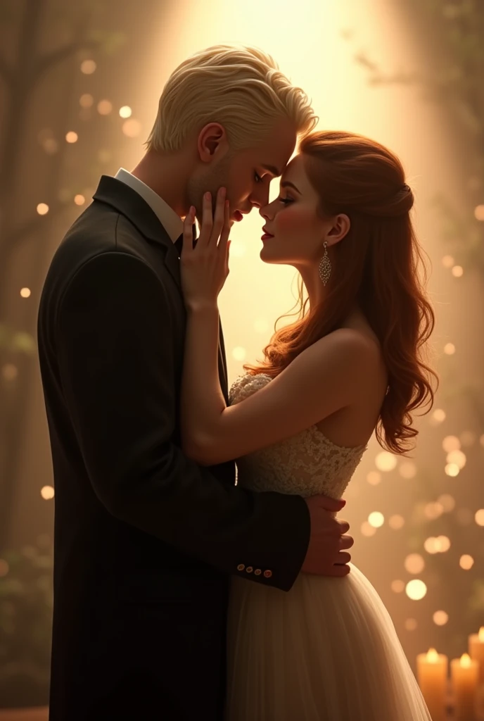 Draco and Ginny kissing very cute full body image