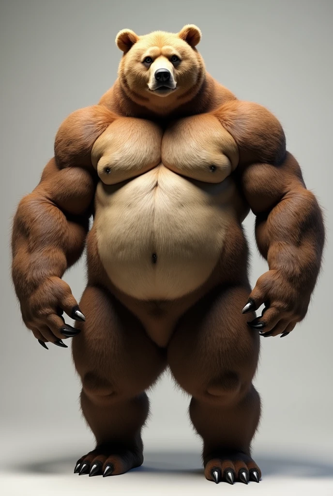 furry human bear bara fat and a little bit muscular naked