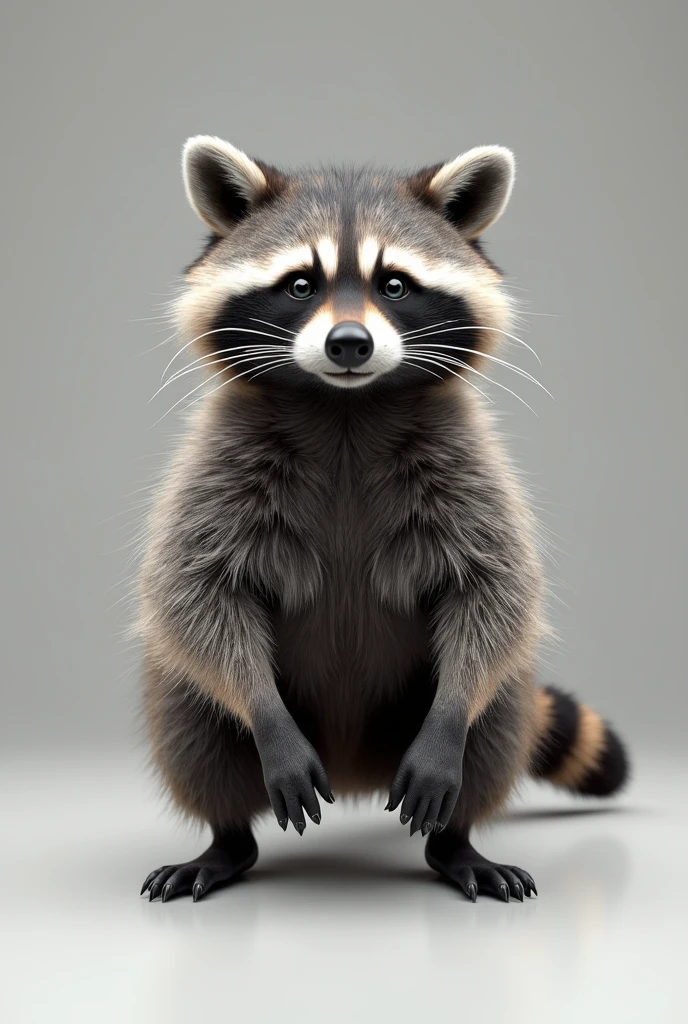 high quality, 8k ultra hd, Raccoon doing squats without dumbbells