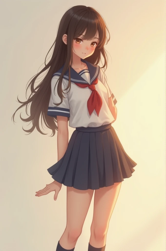 Naked woman cute school outfit