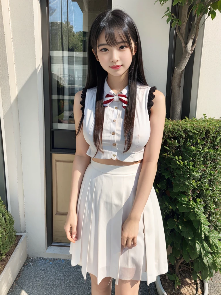 Milk-covered high school girl idol、Whole Body Ezbian、Sleeveless, milk-stained, see-through uniform(white)、(Big Breasts) (Erect nipples)