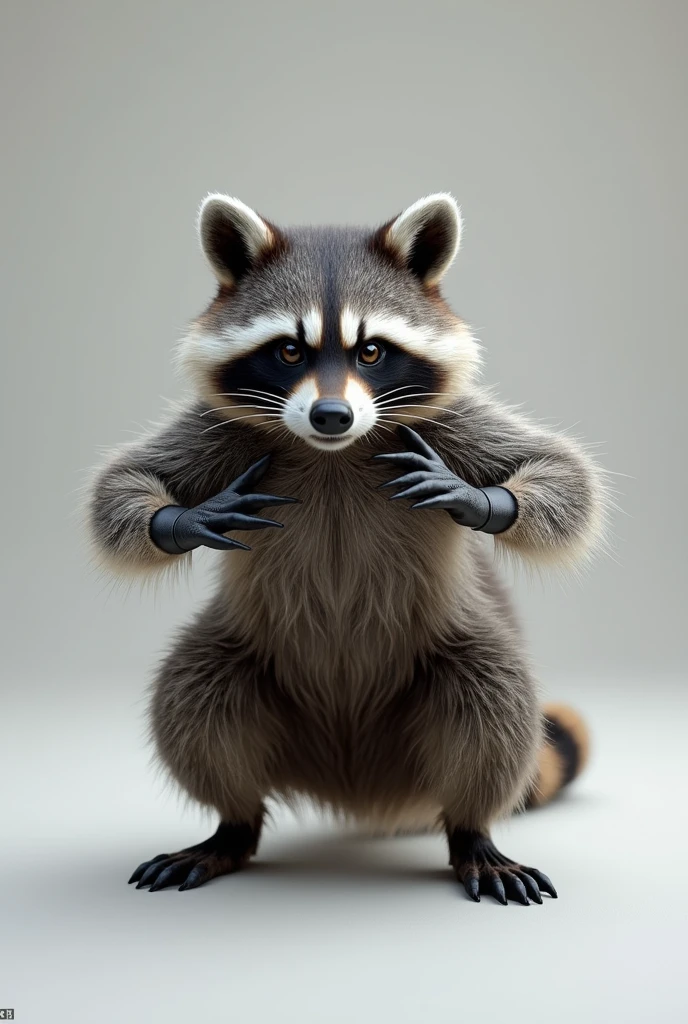 high quality, 8k ultra hd, Raccoon doing squats without dumbbells 