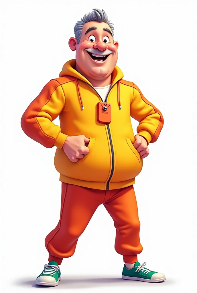 Cartoon Physical Education Teacher, man, White background 
