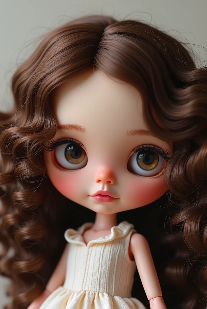 can you make a Blythe doll with voluminous brown curly hair 