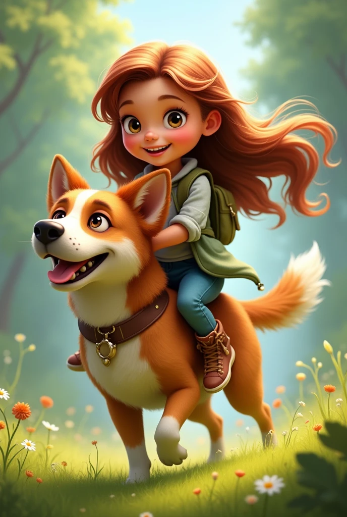 a girl on top of a dog, This girl's name is Gabrielly