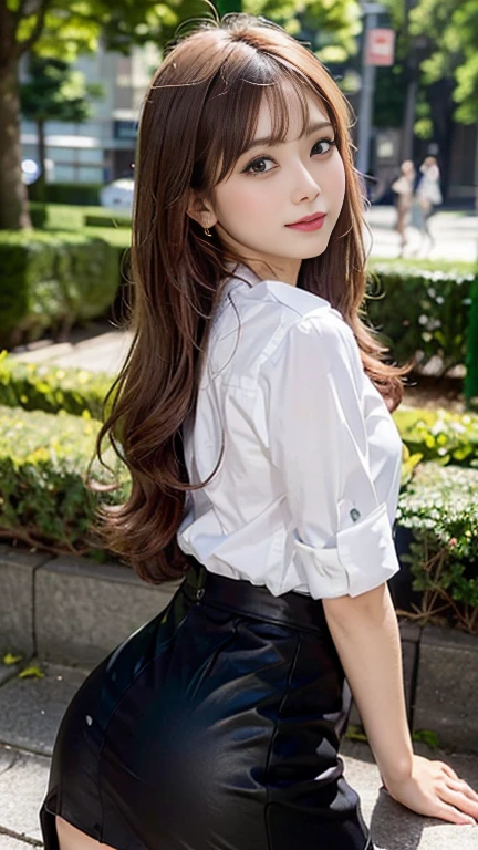 (in the park),((From behindのショット)),((Browsing Caution)),(Browsing Caution),((masterpiece)),((Naughty)), ((Highest quality)), (非常にdetailed), ((cute)), ((sexy)), (device), ((detailed)), 4K, (8k), Highest quality, From behind,(Real View),Beautiful woman,1,(Height: 150cm),Medium Hair,Brown Hair,(Office Lady Uniform),mini skirt,All fours pose,(Buttの穴を見せる),On the grass in the park,(midnight),Angle from below,(Butt),Buttは小さい,(Small Butt),Under the skirt,Genitals in full view,((No underwear on)), expression,(Reluctant,Embarrassing,blush),Genitals are visible,(Beautiful labia majora)