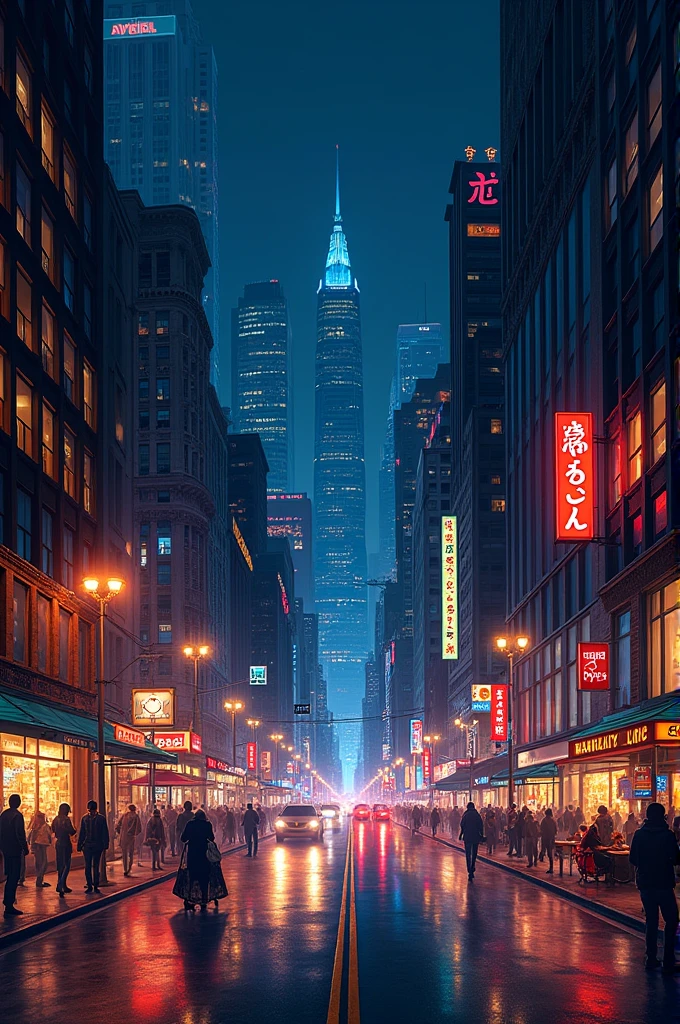 A city at night