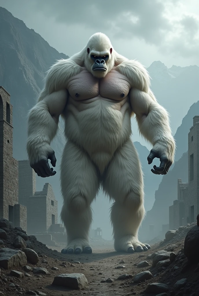 King Kong Bundy as a half-man White Gorilla in Game Of Thrones style