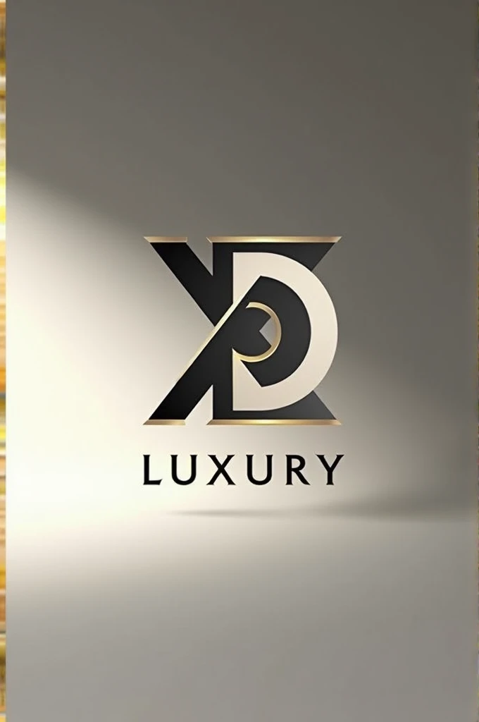 Make me a logo for a business called X&D Luxury, where you use black tones, whites and golds, that looks fine