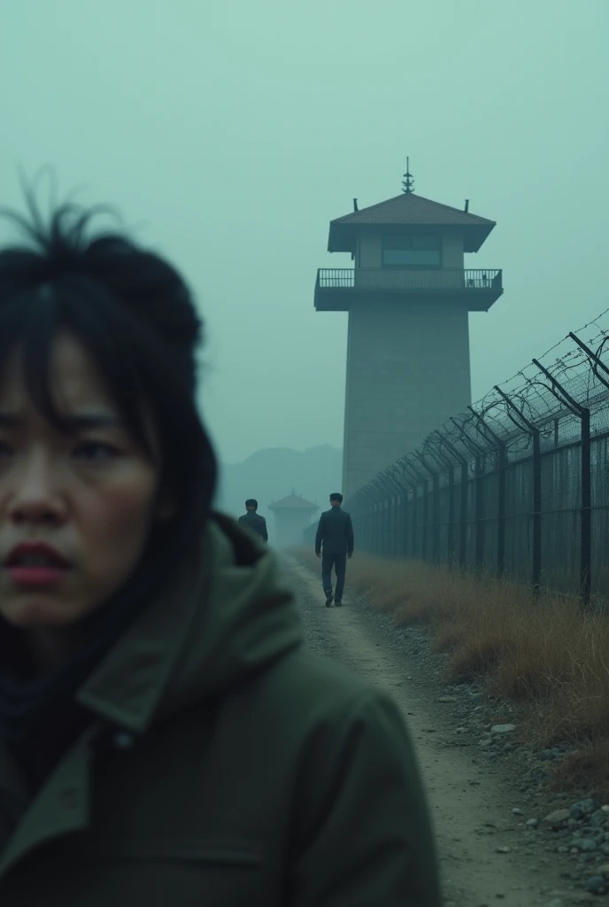 Generate a youtube thumbnail about Why its impossible to Escape from North Korea