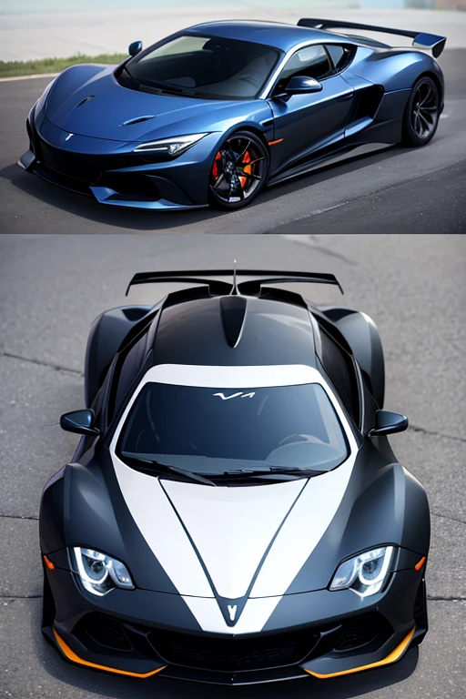 A super aerodynamic v12 sports car that goes up to 400 km and is beautiful and has a black hybrid color.