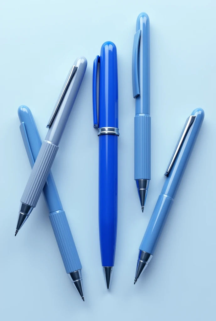 Blue pen with two pens