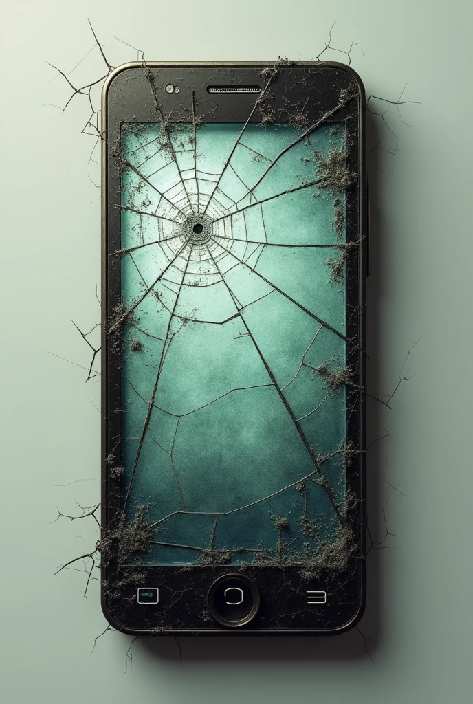 cell phone with cracked screen