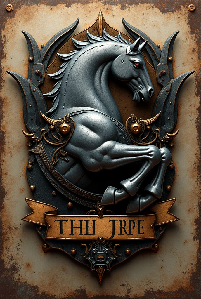 Motorcycle club crest written IRON HORSE