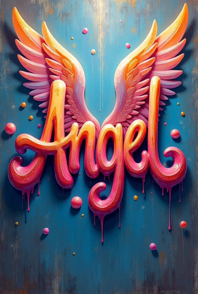 Graffiti of the word angel in 3D liquid