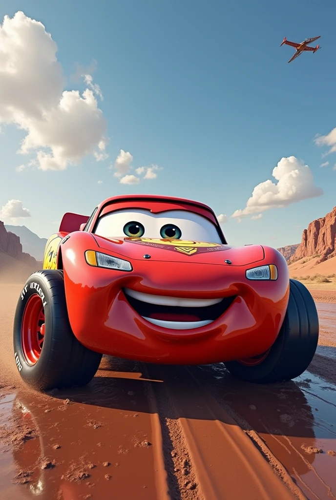 Lightning McQueen with a giant dick
