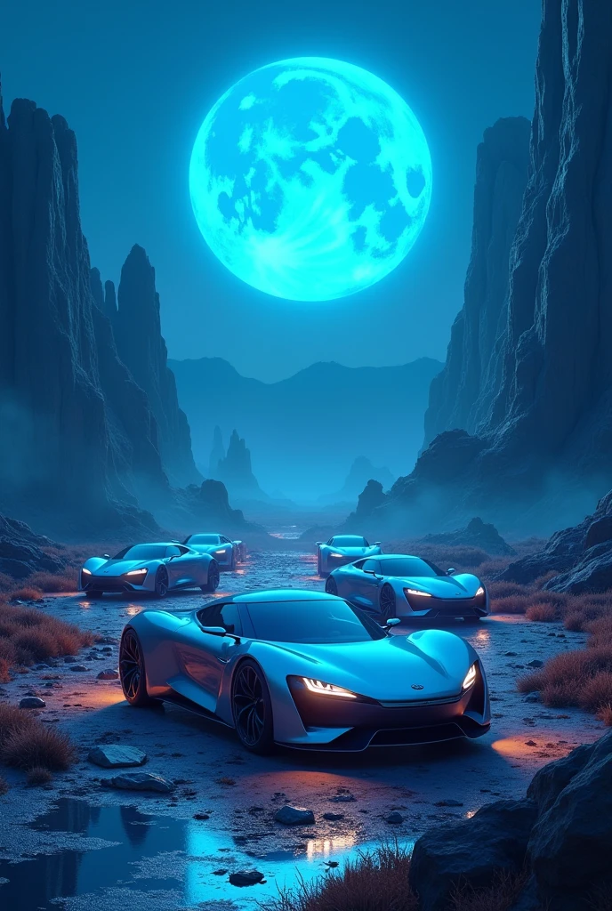 Cars in the blue moon