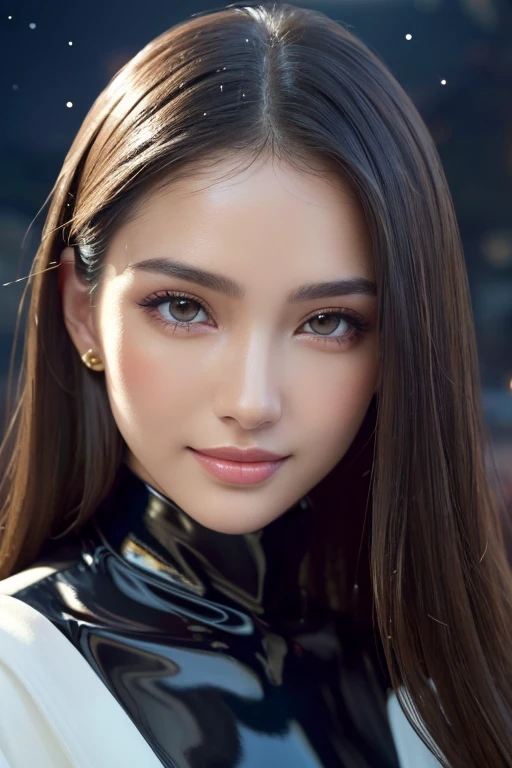 Latex bodysuit、Knee-high boots、Huge 、Long brown hair、Shiny, Oily skin、Glowing Skin、Indoor competition pool、White skin、Kimono beauty, Body Portrait, 8k, Narrow and beautiful eyes, Dindal effect, masterpiece, 最high quality, high quality, High resolution, Very detailed photos, (Natural skin texture, Fine skin, Hyperrealism, Ultra Sharpness) , Skin with attention to detail, (Very fine, Fine skin texture, Intricate details, Beautiful Face, (Realistic Face), Realistic eyes, Beautiful and detailed eyes, Realistic Skin, Beautiful Skin, surreal, Very detailed, Golden Ratio, Smiling Eyes, ((Night moonlight background) )), Body Portrait, Sexy body, glamorous, Shiny Bodysuit,
Wet,