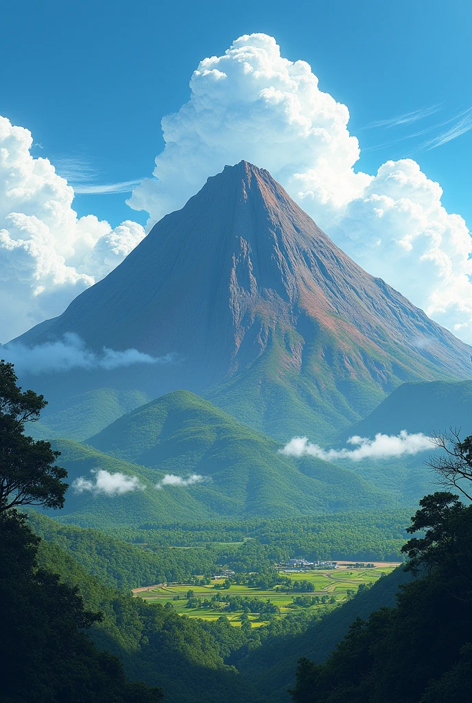 Create a drawing-type image of the El Boqueron volcano in El Salvador