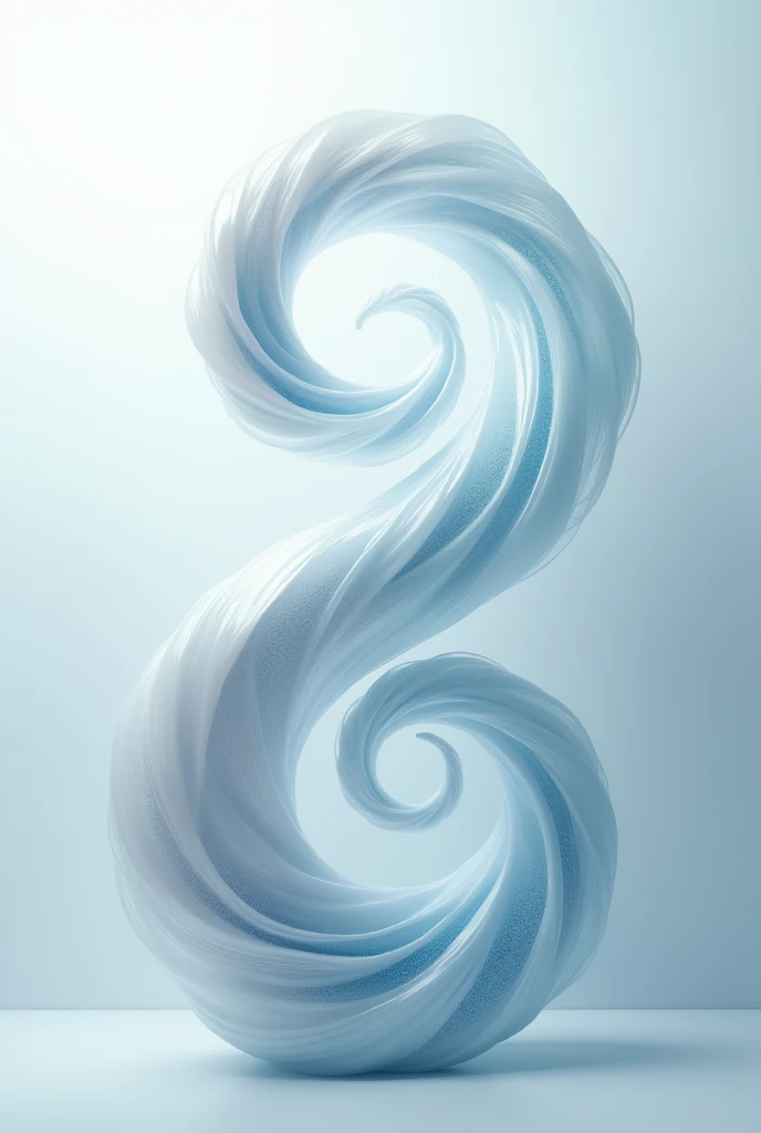 three spirals that seek to meet and represent the movement of the wind and the fluidity of the air. Each spiral is filled with a color ranging from light blue to silvery gray., symbolizing the diversity and complexity of the air forces.