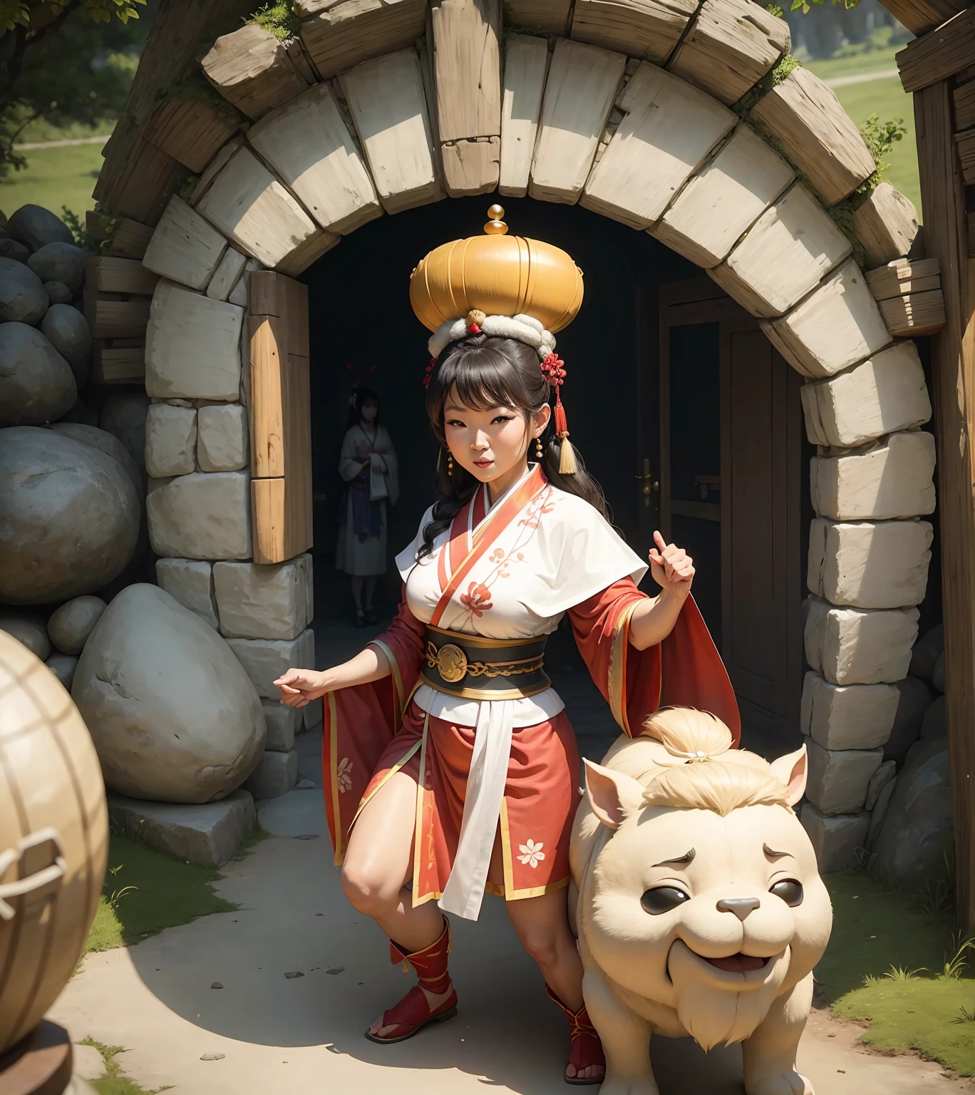 Julie chen, princess of obelix and asterix, beautiful chinese, wearing kimono