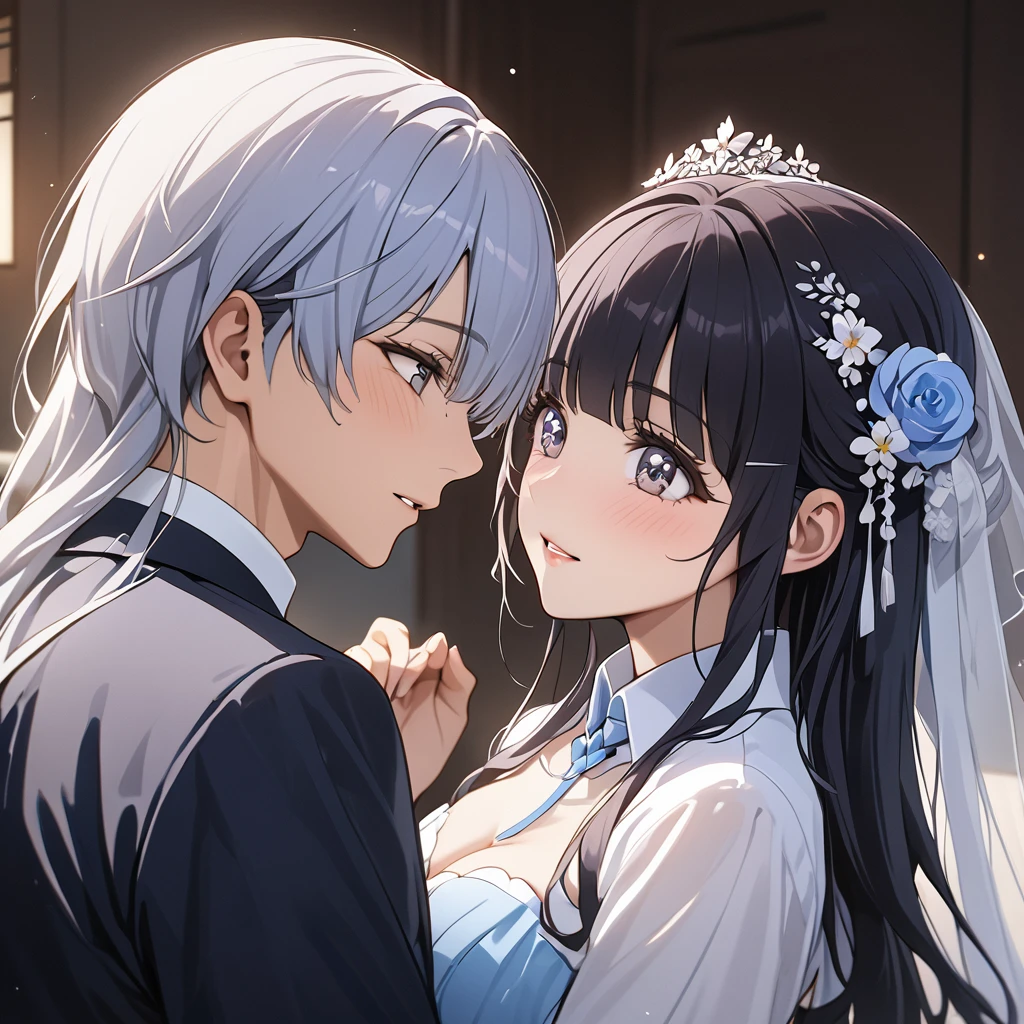 ((Highest quality)), ((masterpiece)), (detailed), (Perfect Face)、The woman is Reika Aoki with semi-long hair、The woman is getting married to a Korean man in Korea.
