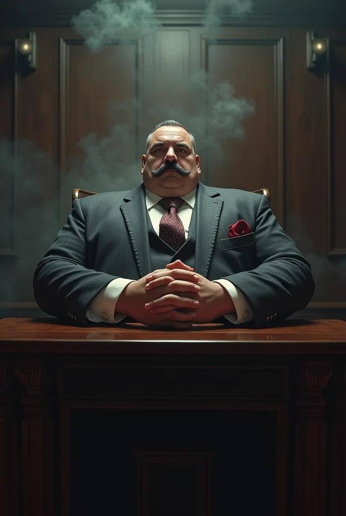 Fat Italian Mafia Boss with Fat Mustache Less Mustache