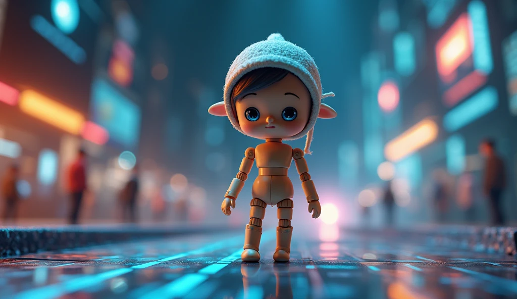 The nose is growing,man,A modern Pinocchio: A wooden doll floating on the Internet,kawaii,cute,The nose is growing