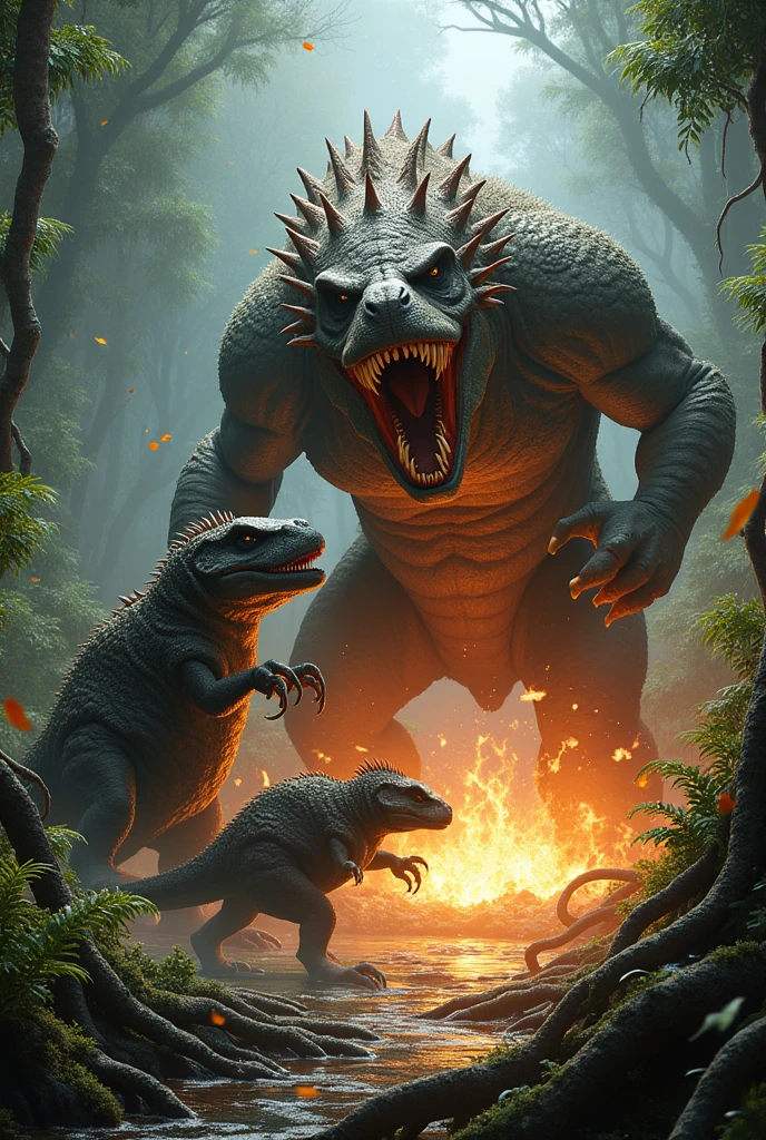Make a dinosaur-platypus hybrid battle a giant toxic flower-spitting beaver